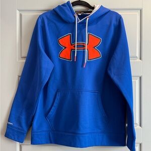 Under Armour Blue Hoodie with Orange Logo